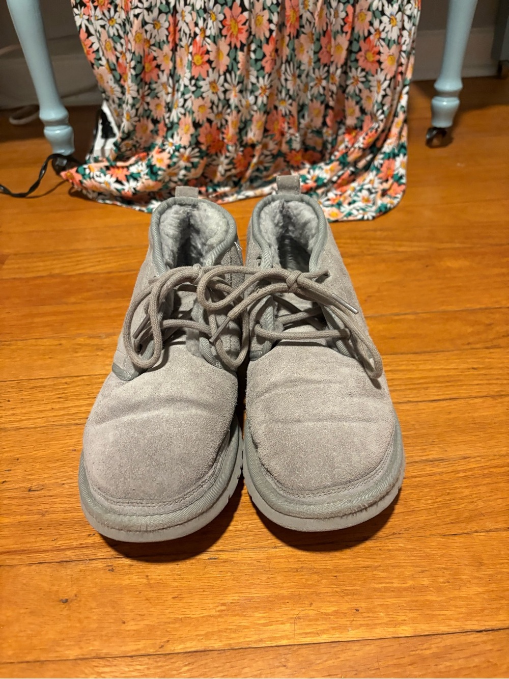 UGG Women's Gray Suede Lace-Up Ankle Booties